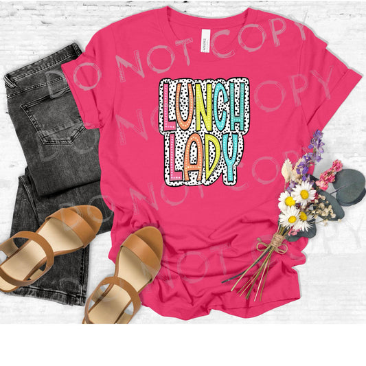 LUNCH LADY  NEON DOTTED-DTF TRANSFER