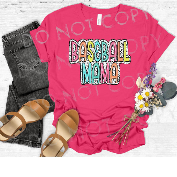 BASEBALL MAMA NEON DOTTED-DTF TRANSFER