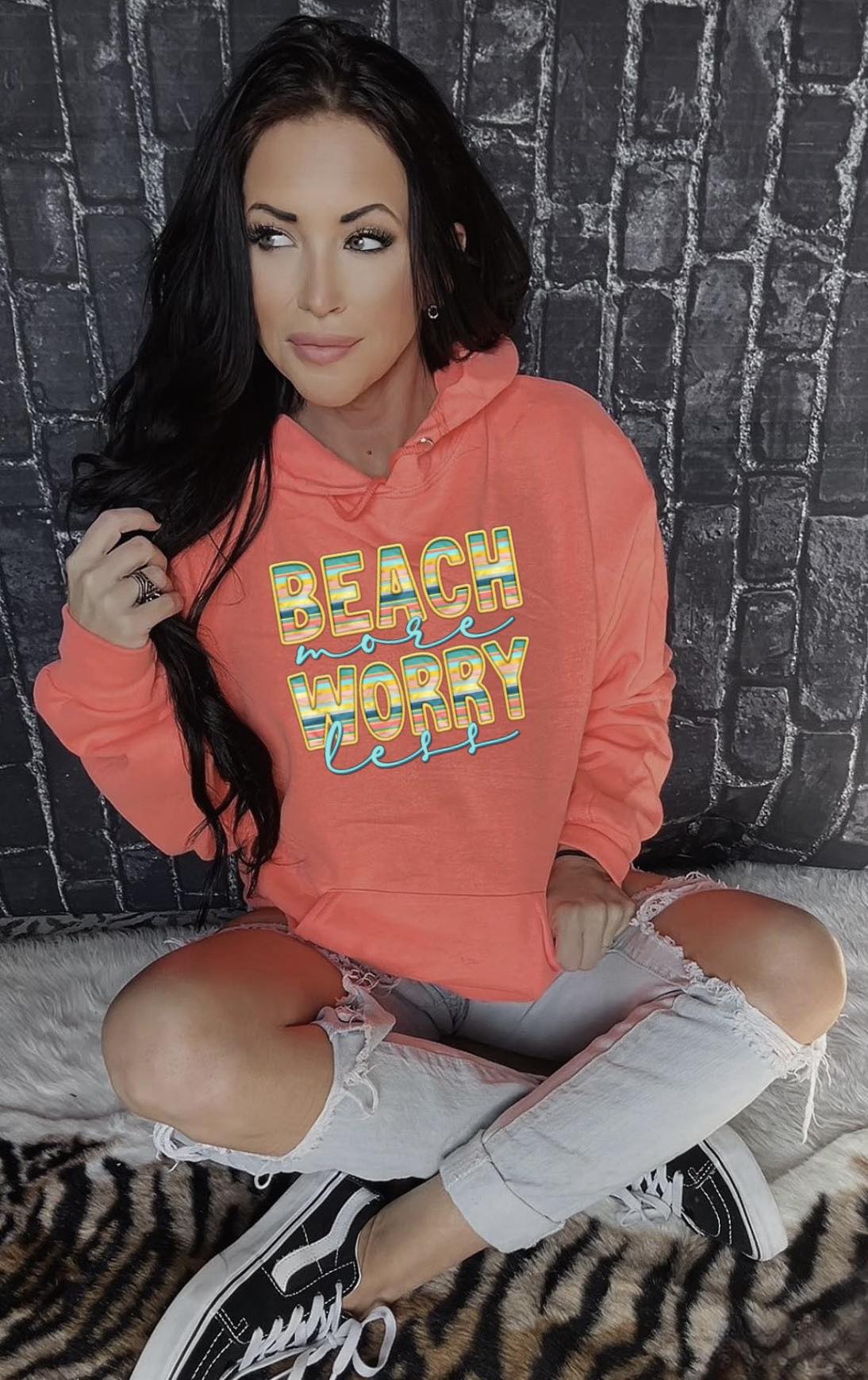 BEACH MORE WORRY LESS-DTF TRANSFER