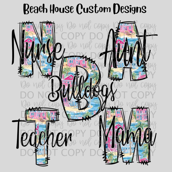 TEACHER BEACH HOUSE PNG DIGITAL DOWNLOAD