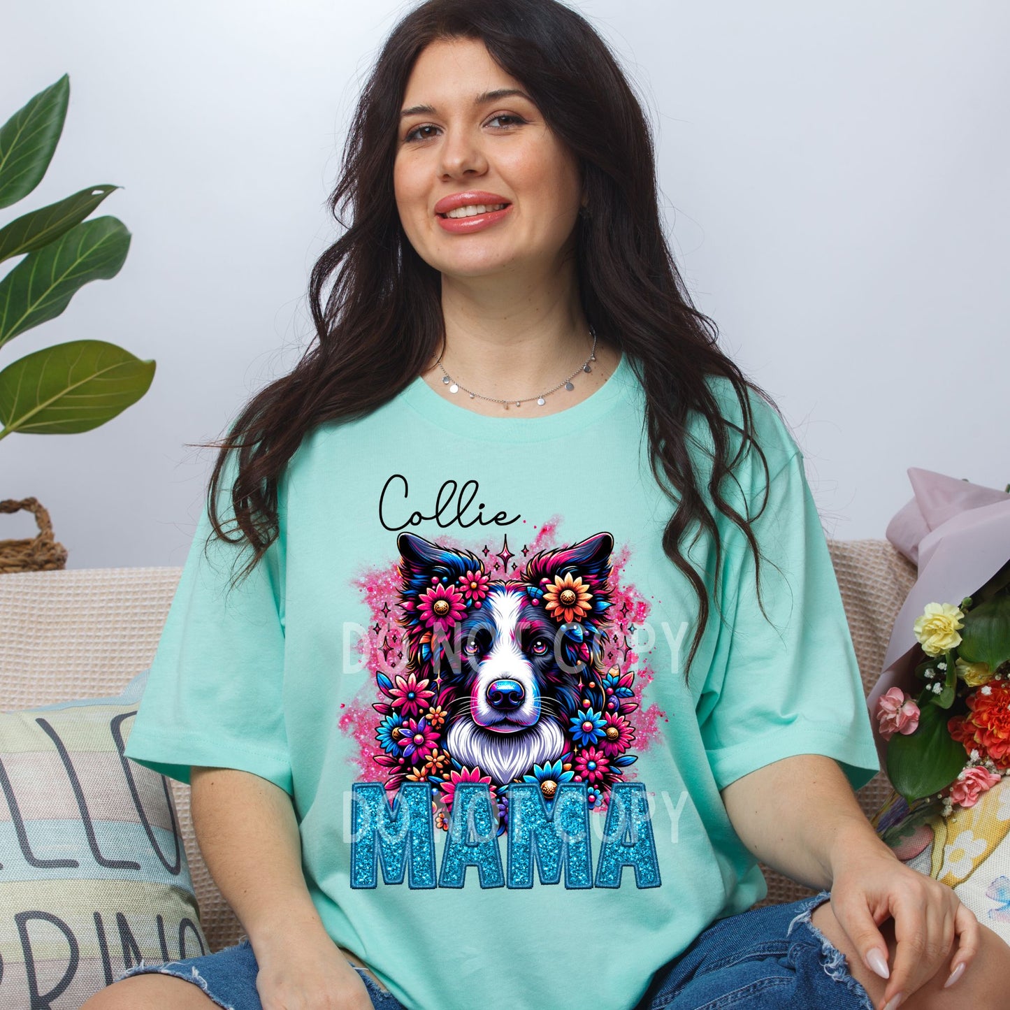 COLLIE MAMA SPRING DOGS-DTF TRANSFER