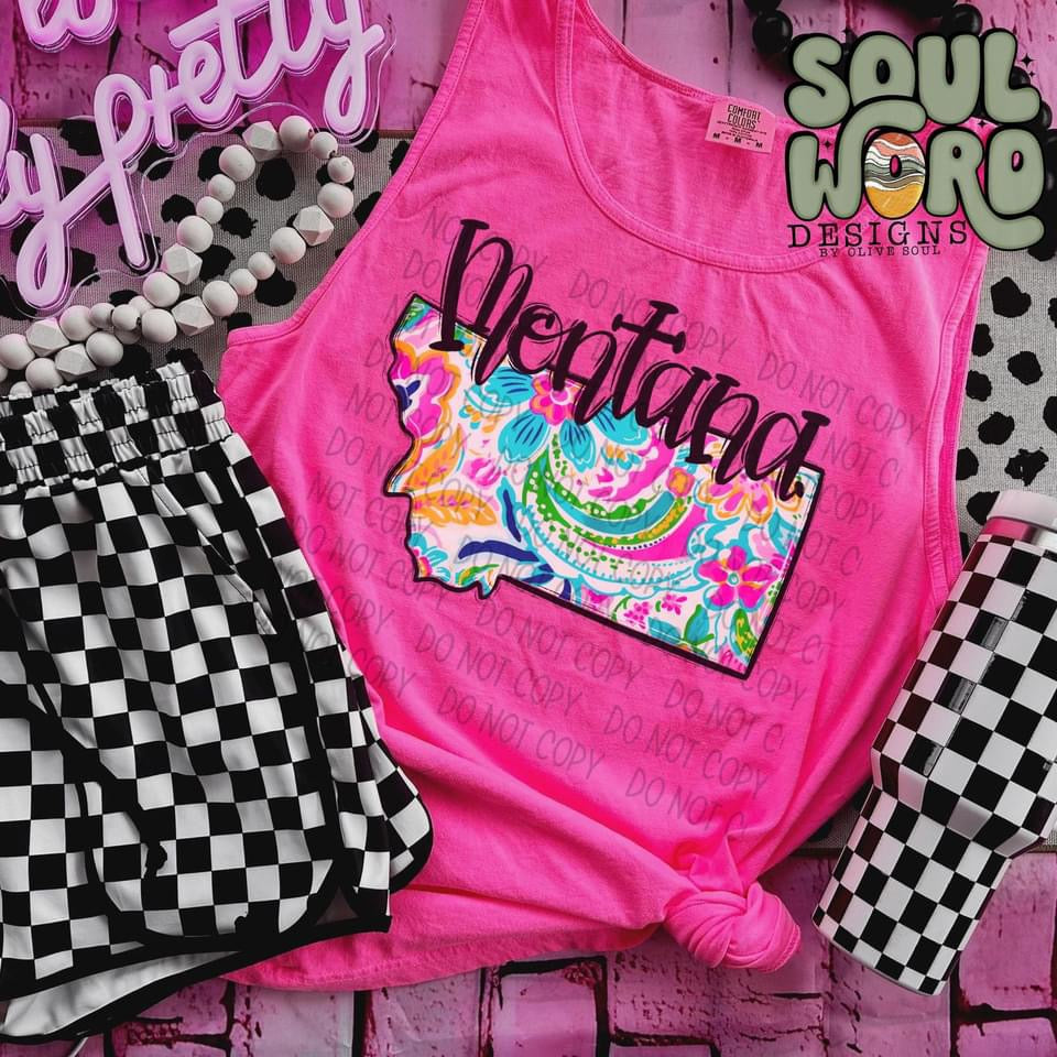 Lily Floral pattern State DTF Transfer