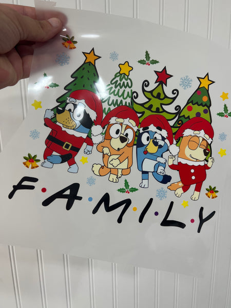 Blue christmas DTF Transfer