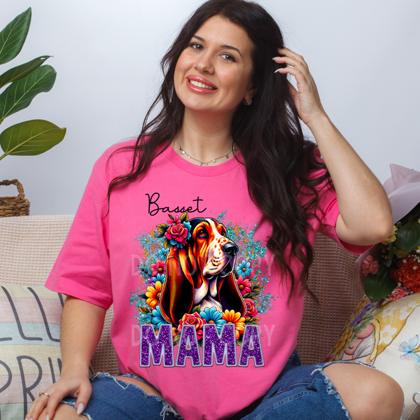 BASSET MAMA SPRING DOGS-DTF TRANSFER