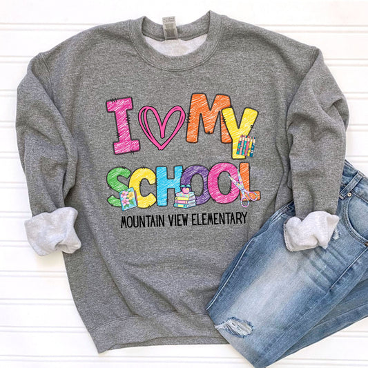 I Love My School Custom / Name | DTF TRANSFER