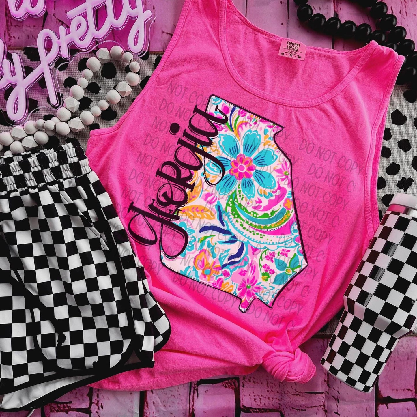 Lily Floral pattern State DTF Transfer