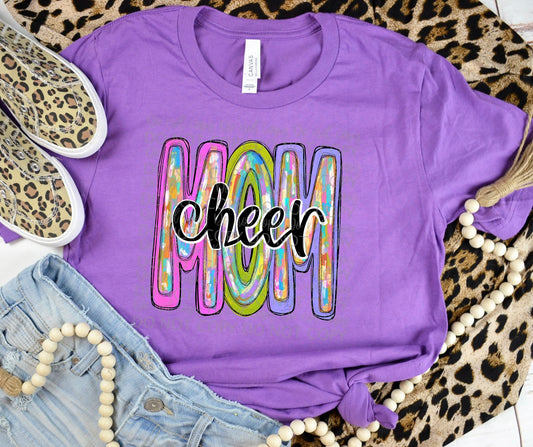 CHEER MOM PAINT STROKE COLORFUL - DTF TRANSFER