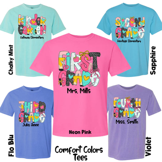 Back To School Grades Custom / Teacher Name | DTF TRANSFER