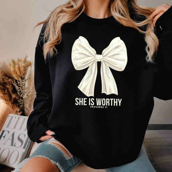 She is Worthy | COMPLETED SWEATSHIRT