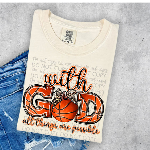 With God all things are possible Basketball -DTF TRANSFER