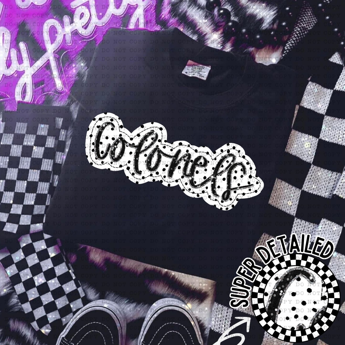 DOTTED APPLIQUE TEAMS-DTF TRANSFER
