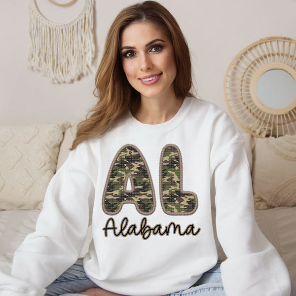 Camo Bubble States Faux Embroidery DTF Transfer