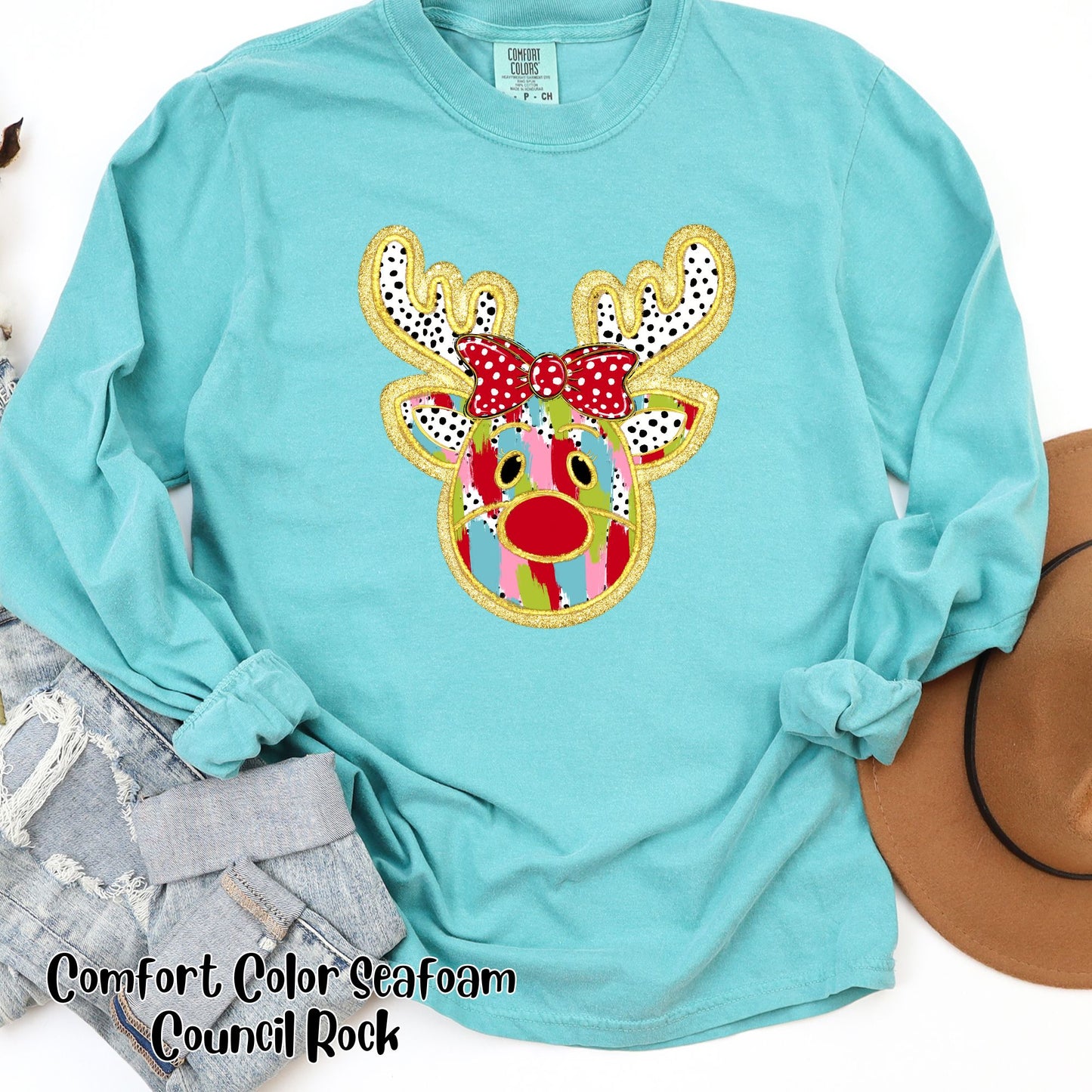 Colorful Reindeer with bow| DTF TRANSFER |