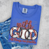 With God all things are possible Baseball -DTF TRANSFER