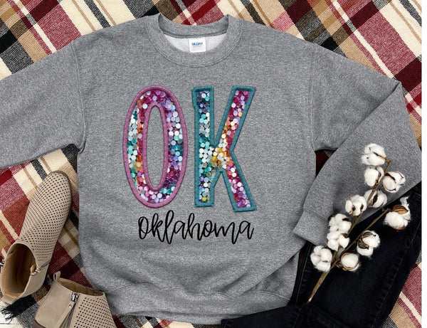 OK mermaid Faux Embroidery DTF Transfer