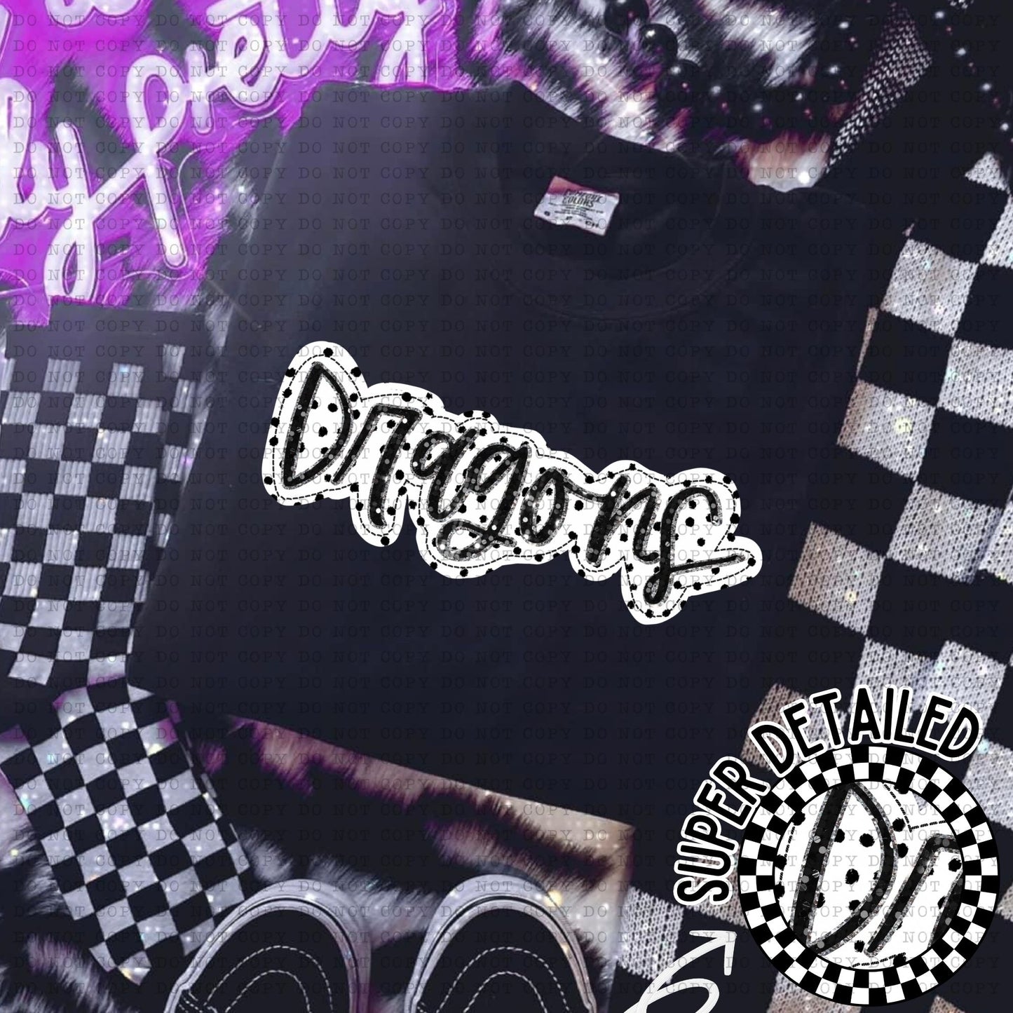 DOTTED APPLIQUE TEAMS-DTF TRANSFER
