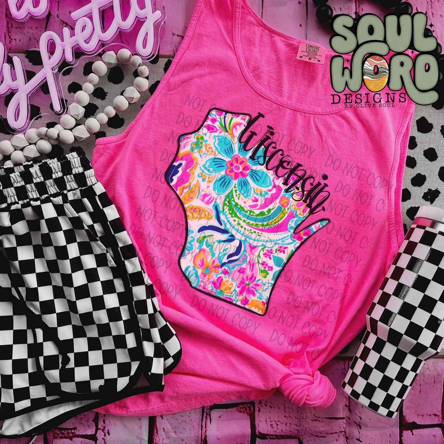 Lily Floral pattern State DTF Transfer