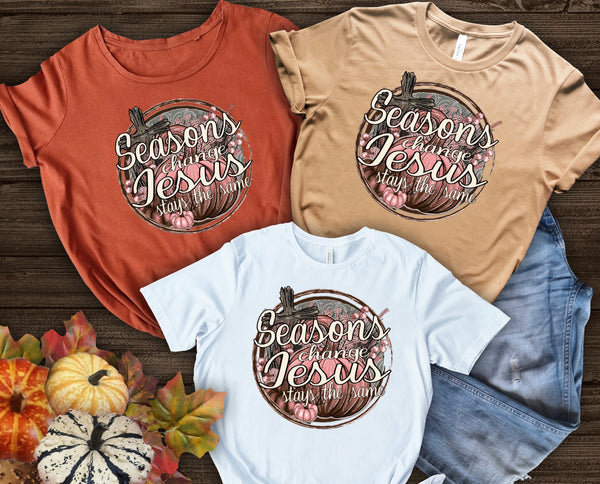 Seasons change Jesus stays the same DTF Transfer