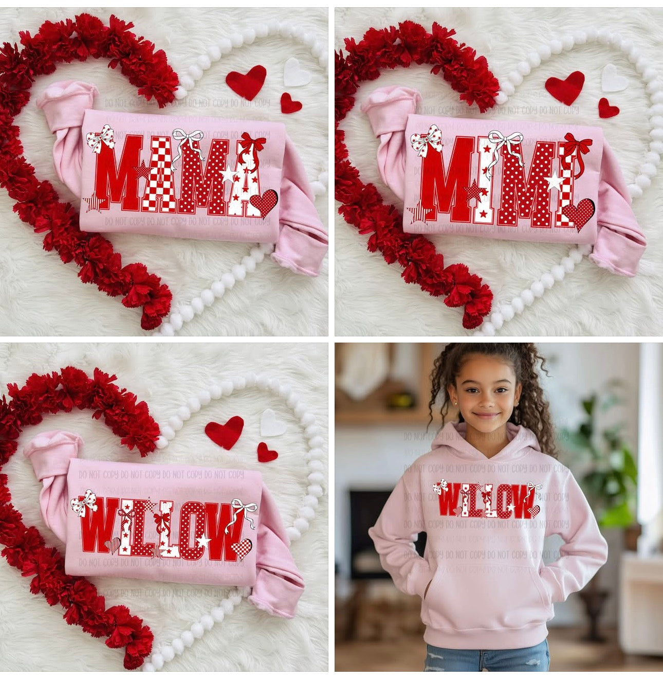 VALENTINE CUSTOM ALPHA NAME  | DTF TRANSFER |