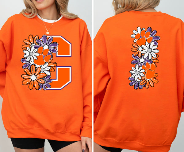 CLEMSON Flowers set  | FRONT & BACK PRINT | DTF TRANSFER