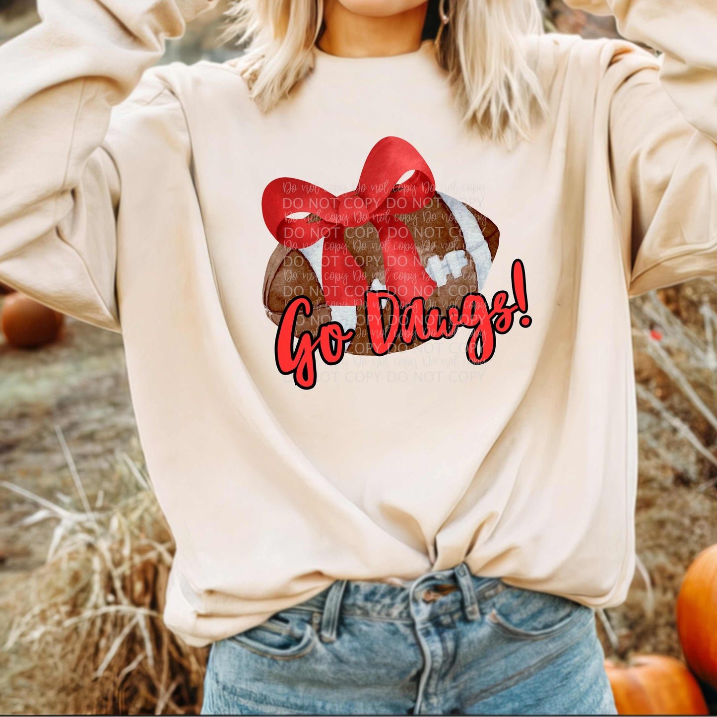Go Dawgs  - Football Bow - DTF TRANSFER