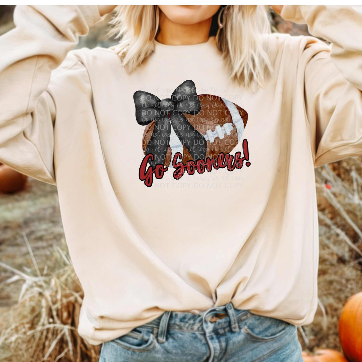Go Sooners  - Football Bow - DTF TRANSFER