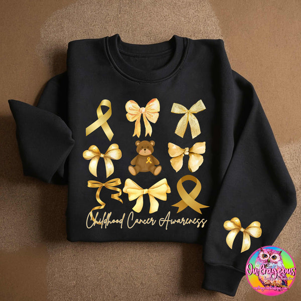 Childhood Cancer Awareness - Ribbons and bows| FRONT & BACK PRINT | DTF TRANSFER