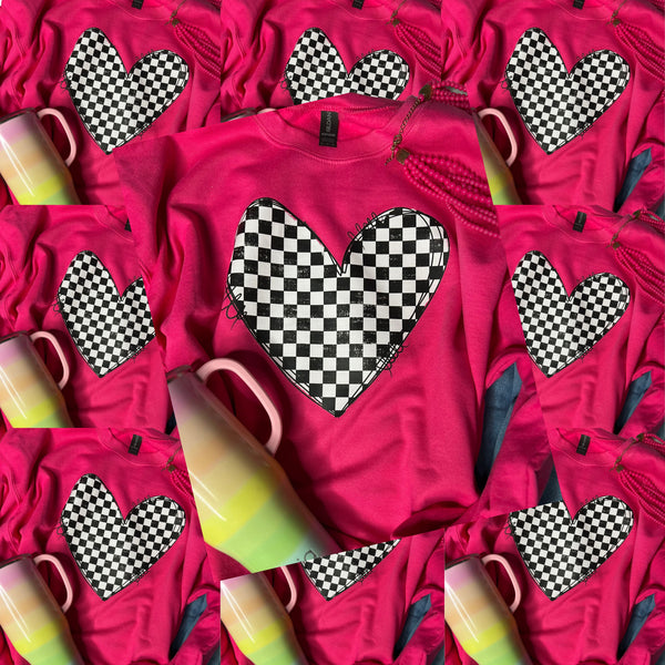 Checkered Heart   | DTF TRANSFER