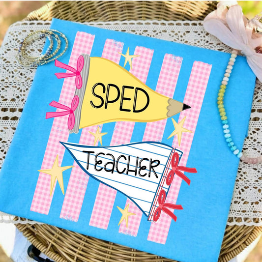 TEACHER | PENCIL FLAG CUSTOM   | DTF TRANSFER
