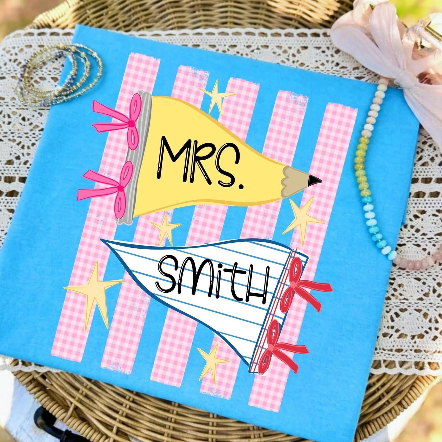 TEACHER | PENCIL FLAG CUSTOM   | DTF TRANSFER