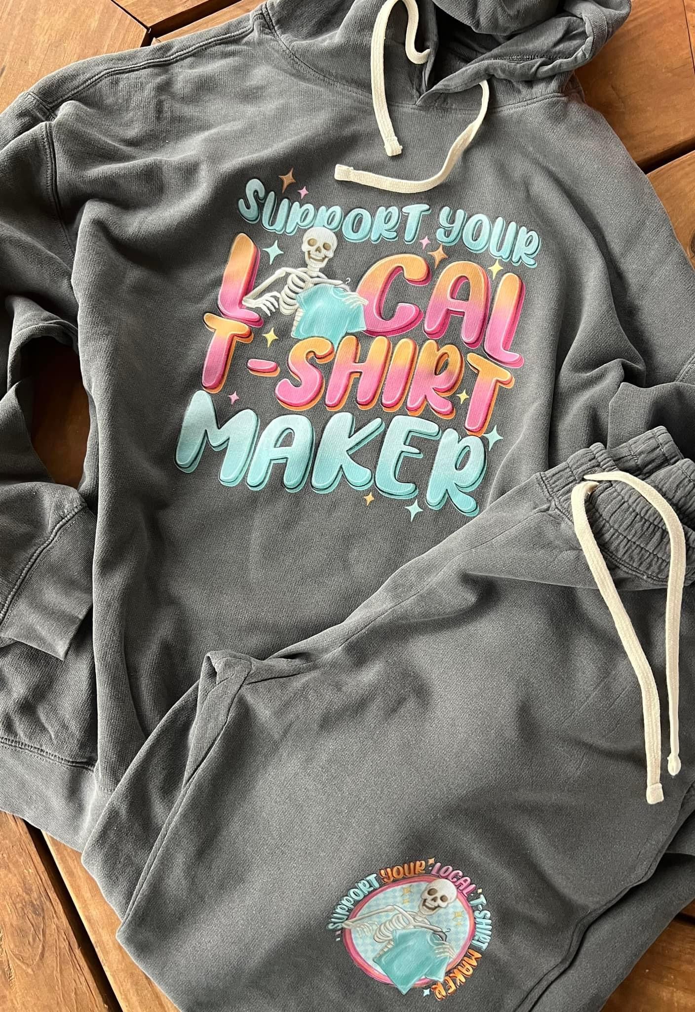 Support your local T Shirt Dealer | front & pocket design |  -DTF TRANSFER
