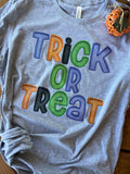 Trick or Treat Faux Embroidery DTF Transfer