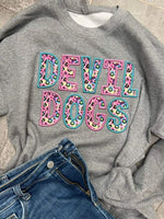 Colorful Devil dog Faux Embroidery Tee