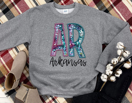 AR Mermaid Faux Embroidery DTF Transfer