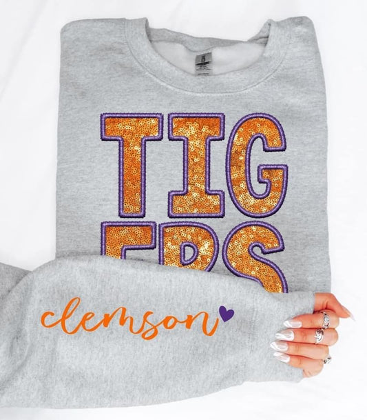 Clemson Sequin DTF Transfer