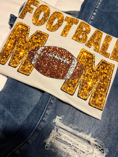 Football Mom Faux Embroidery DTF Transfer