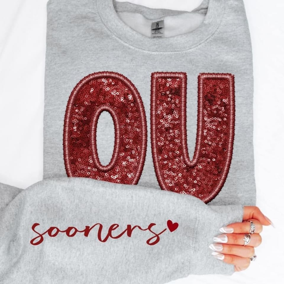 Sooners Sequin DTF Transfer