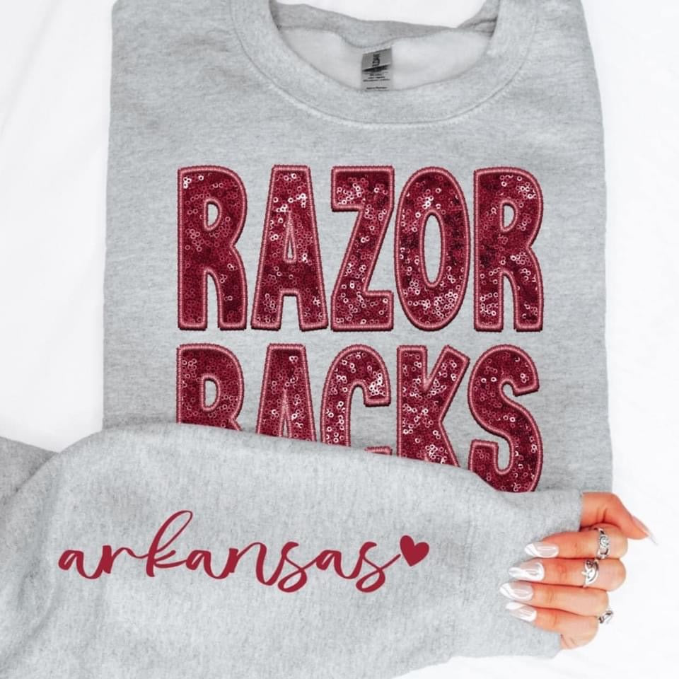 Arkansas Sequin DTF Transfer
