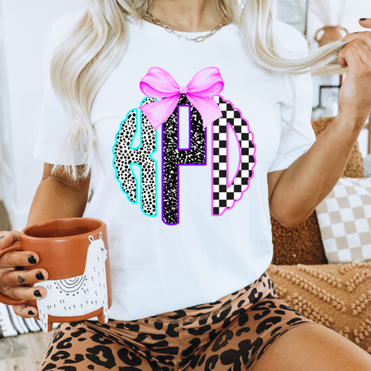 CHECKERED DALMATIAN MONOGRAM  | DTF TRANSFER | CUSTOM
