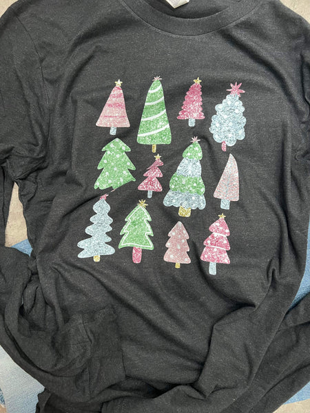 Christmas Trees Faux Sequin DTF Transfer