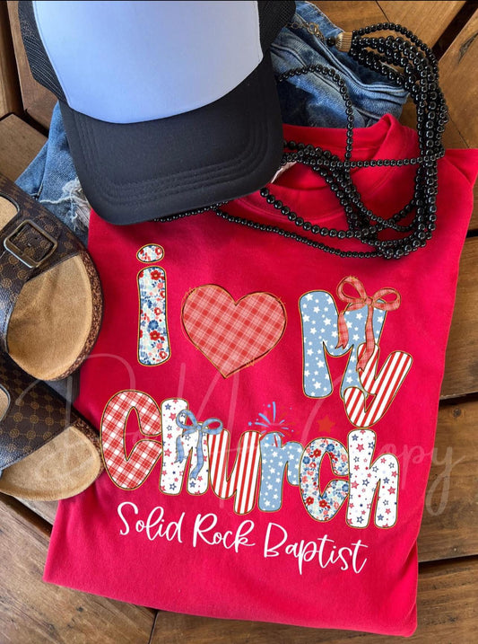 I Love My Church USA  | Custom •• DTF TRANSFER