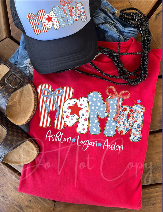 CUSTOM USA ALPHA NAME + KIDS   | Custom •• DTF TRANSFER ( 🐣🐣 YOU FOUND ME - see description )