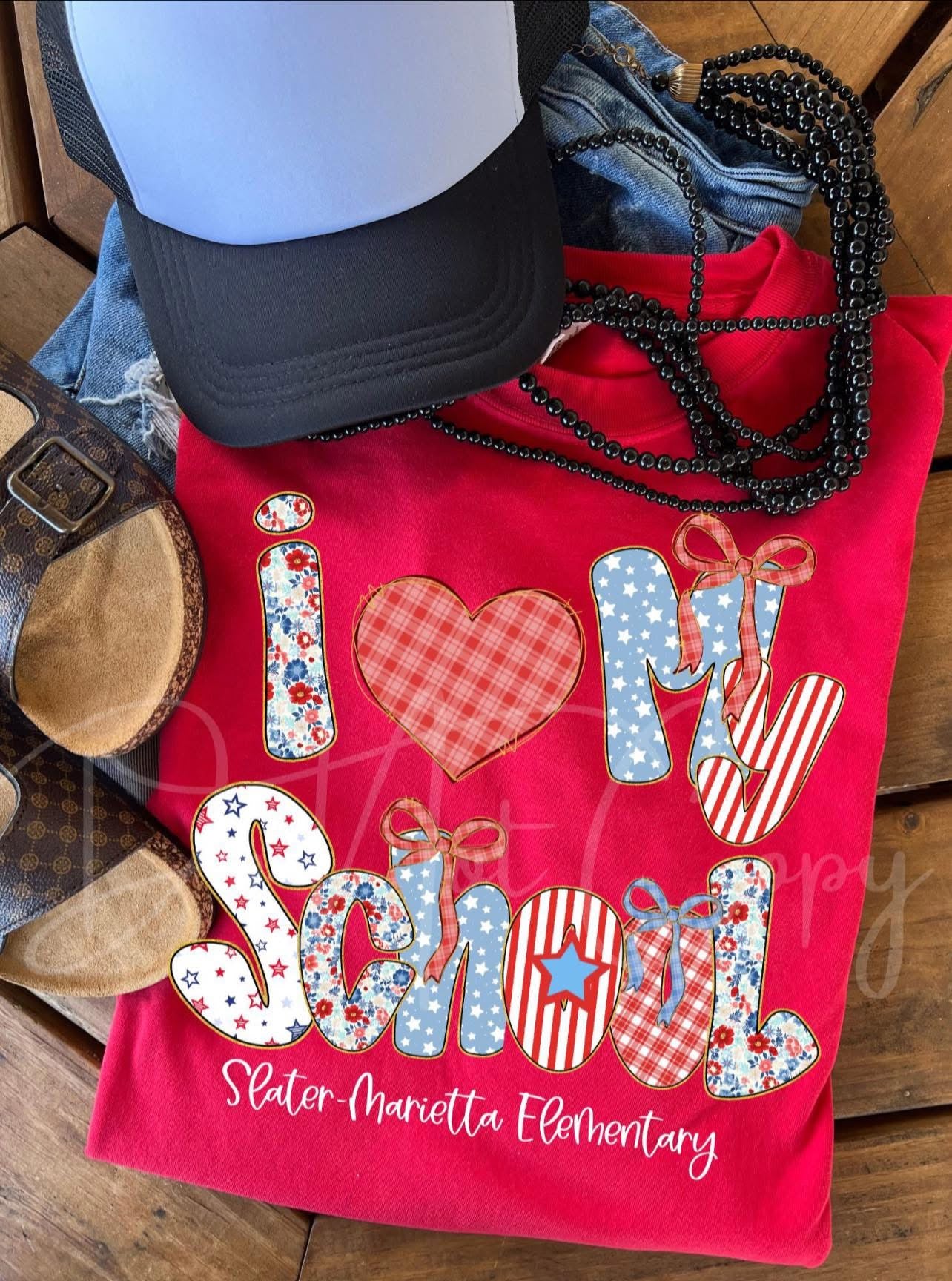 I Love My SCHOOL USA  | Custom •• DTF TRANSFER