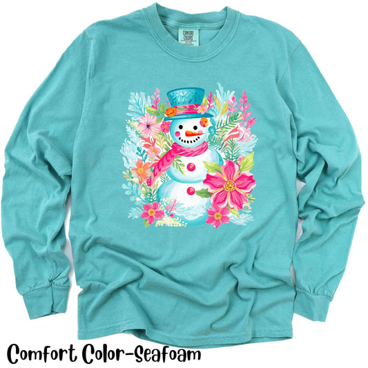 Floral Snowman  | DTF TRANSFER |