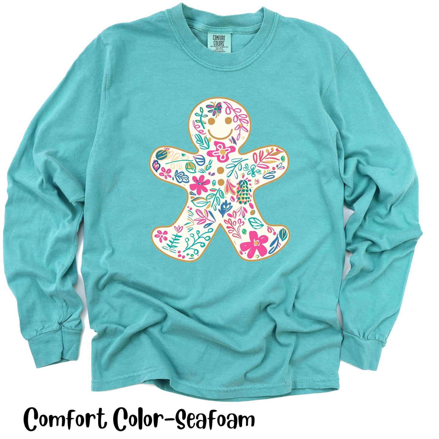 Floral Gingerbread Man | DTF TRANSFER |