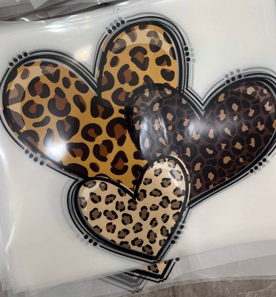 Leopard Hearts DTF Transfer