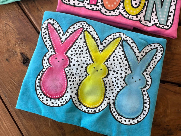 EASTER BUNNIES NEON DOTTED-DTF TRANSFER