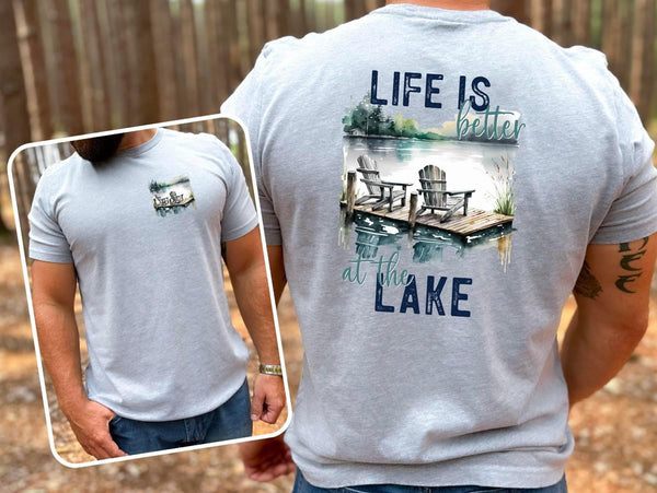 LIFE IS BETTER AT THE LAKE FRONT/BACK-DTF TRANSFER