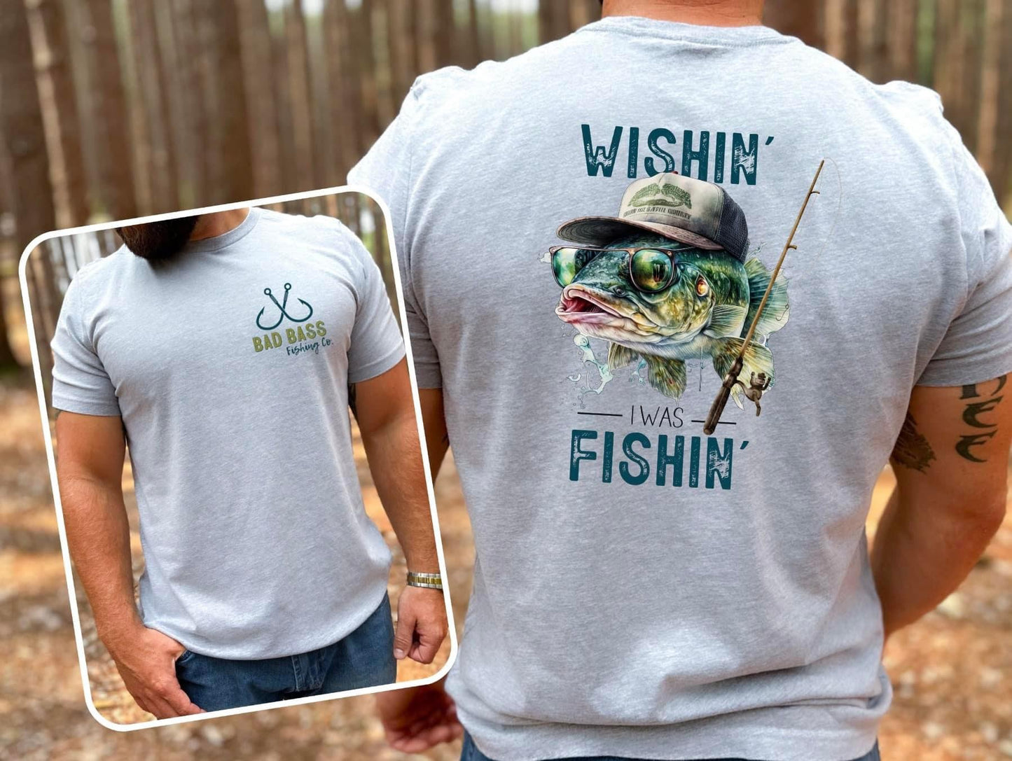 BAD BASS FISHING FRONT/BACK-DTF TRANSFER
