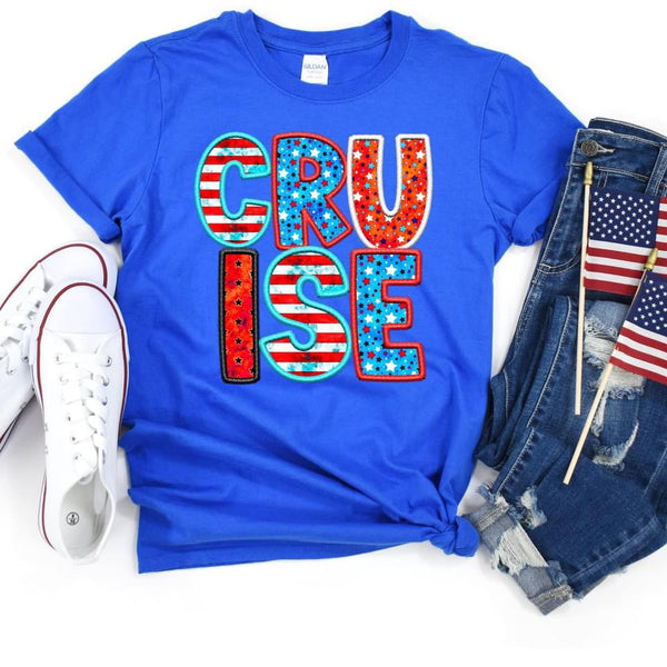 CRUISE RED WHITE BLUE COMPLETED TEE - Wholesale